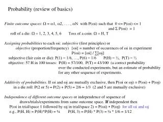 Probability (review of basics)