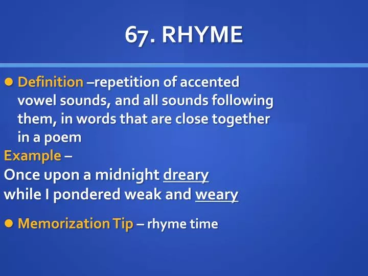 67 rhyme