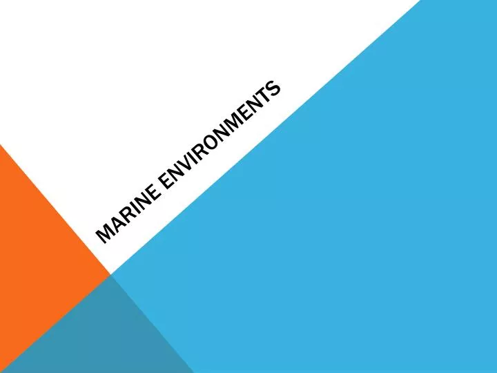 marine environments