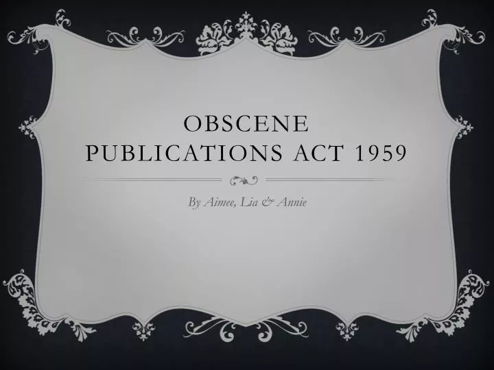 obscene publications act 1959