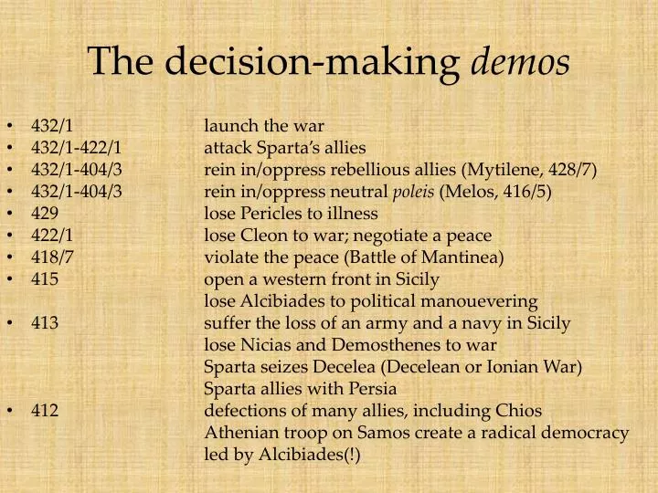 the decision making demos