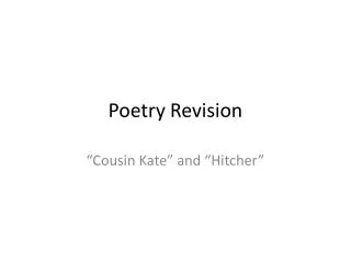 Poetry Revision