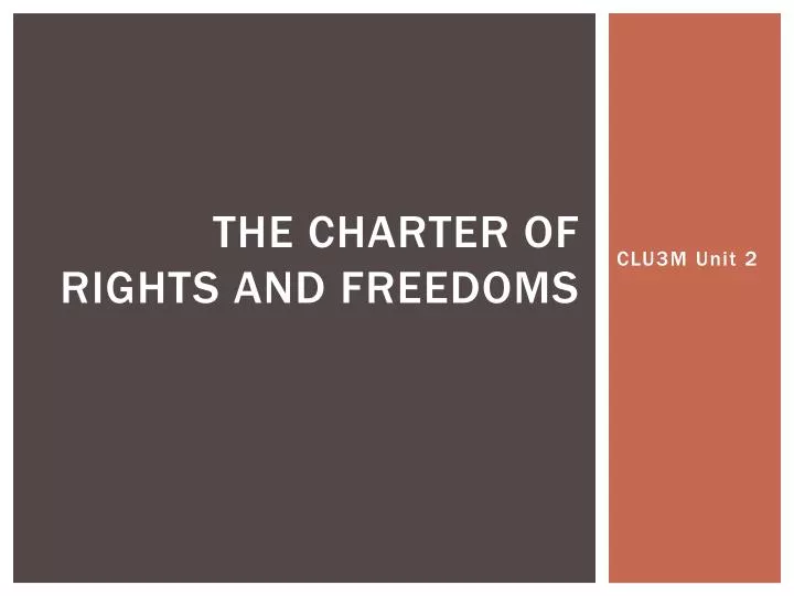 the charter of rights and freedoms