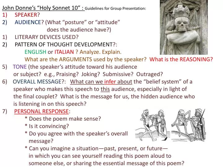 john donne s holy sonnet 10 guidelines for group presentation