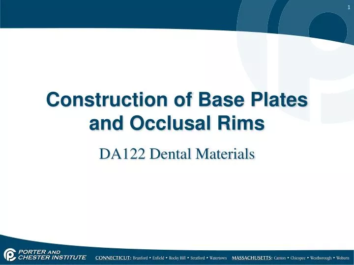 construction of base plates and occlusal rims