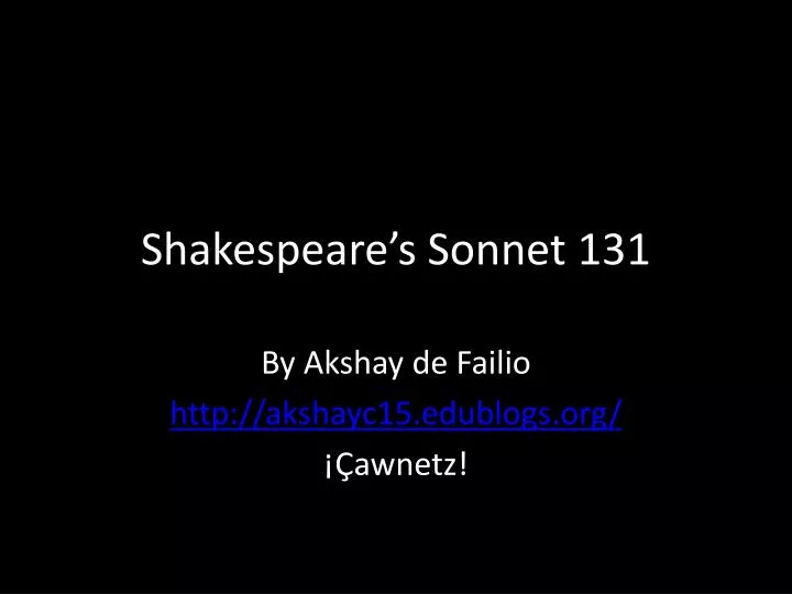 shakespeare s sonnet 131