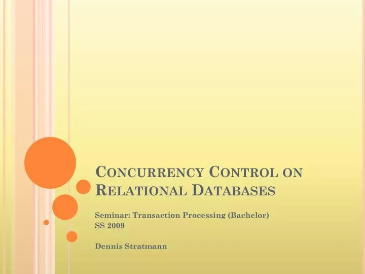 concurrency control on relational databases