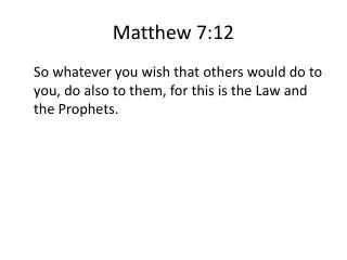 Matthew 7:12