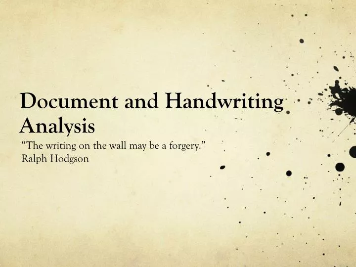 document and handwriting analysis