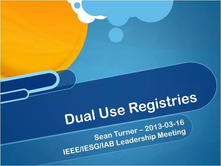 dual use registries