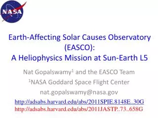 Earth-Affecting Solar Causes Observatory (EASCO): A Heliophysics Mission at Sun-Earth L5