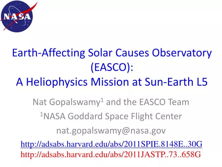 earth affecting solar causes observatory easco a heliophysics mission at sun earth l5