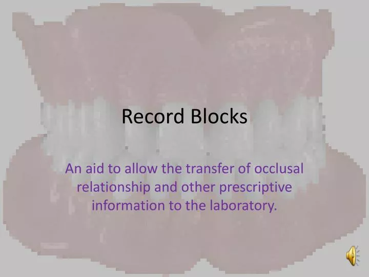 record blocks