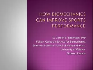 How Biomechanics Can Improve Sports Performance
