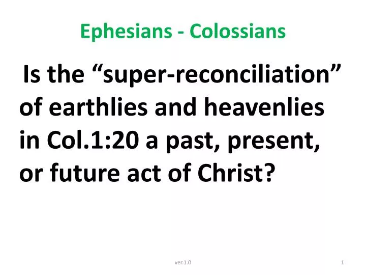 ephesians colossians