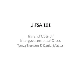UIFSA 101