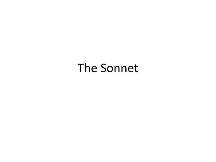 the sonnet