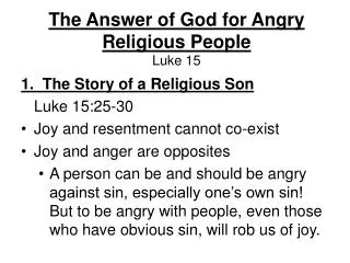 The Answer of God for Angry Religious People Luke 15