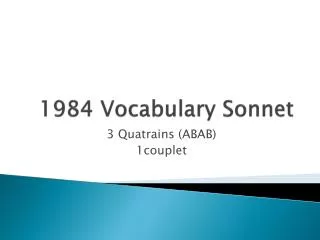 1984 Vocabulary Sonnet