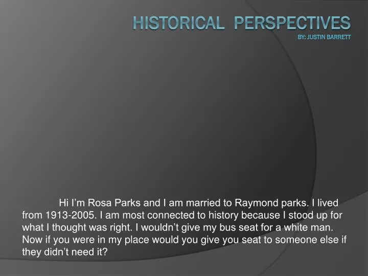 historical perspectives by justin barrett