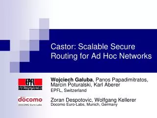 Castor: Scalable Secure Routing for Ad Hoc Networks