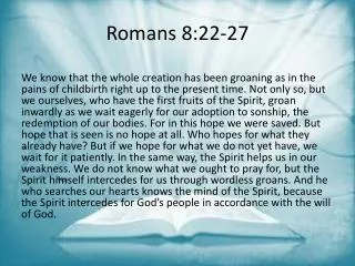 Romans 8:22-27