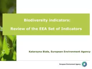 Biodiversity indicators: Review of the EEA Set of Indicators