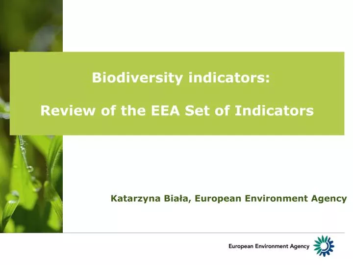 biodiversity indicators review of the eea set of indicators