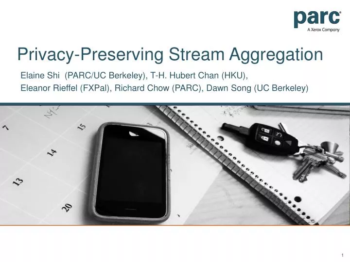 privacy preserving stream aggregation