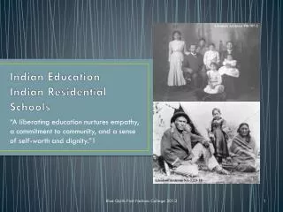 Indian Education Indian Residential Schools