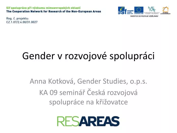 gender v rozvojov spolupr ci