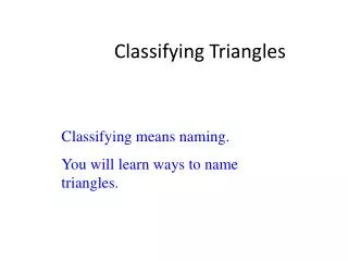 classifying triangles