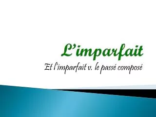 l imparfait