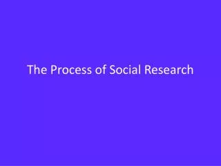 The Process of Social Research