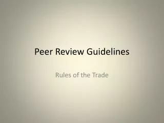 Peer Review Guidelines