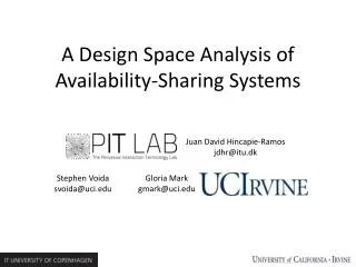 A Design Space Analysis of Availability-Sharing Systems