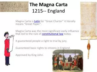The Magna Carta 1215-- England