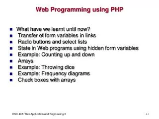 Web Programming using PHP