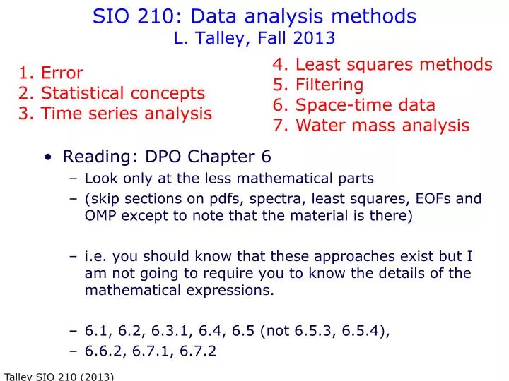 sio 210 data analysis methods l talley fall 2013