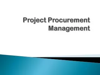 Project Procurement Management