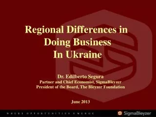 Regional Differences in Doing Business In Ukraine