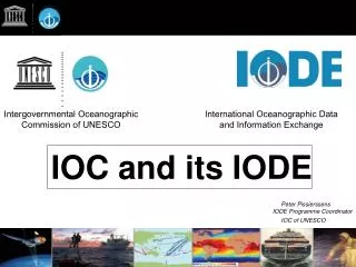 Peter Pissierssens	 IODE Programme Coordinator IOC of UNESCO