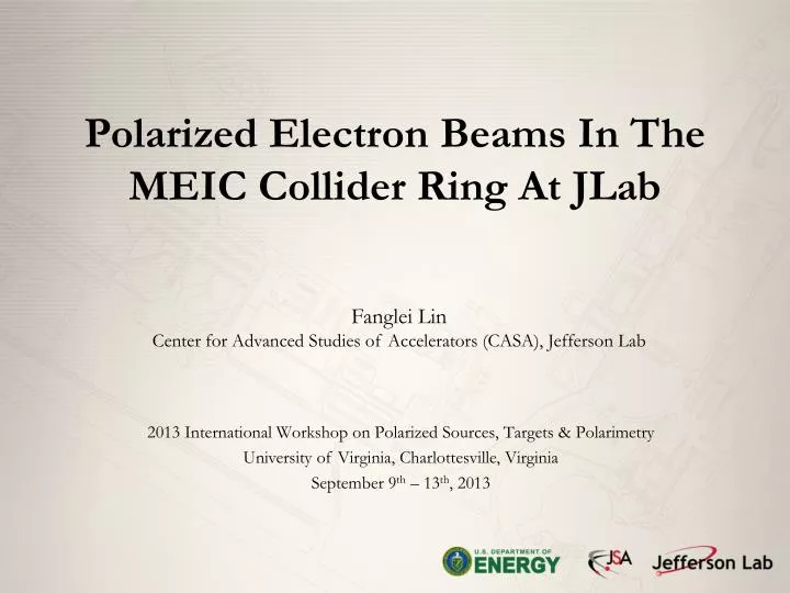 polarized electron beams in the meic collider ring at jlab