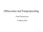 Obfuscation and Tamperproofing - slide 1