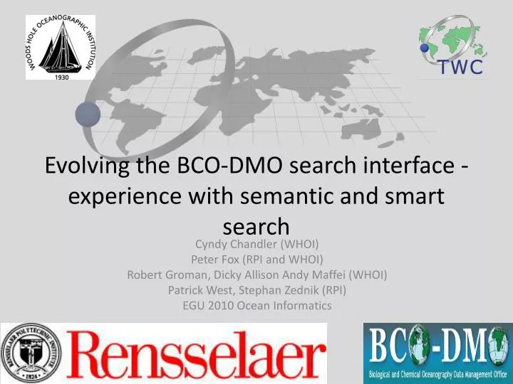 evolving the bco dmo search interface experience with semantic and smart search