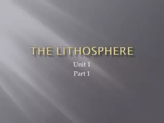 The Lithosphere