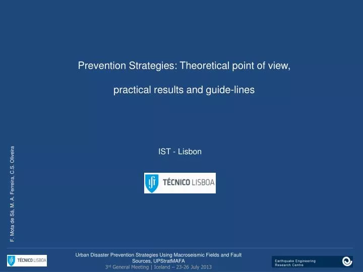 prevention strategies theoretical point of view practical results and guide lines