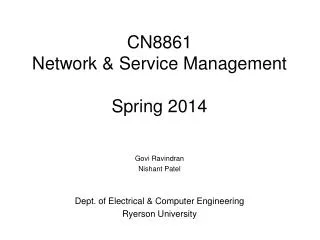 CN8861 Network &amp; Service Management Spring 2014