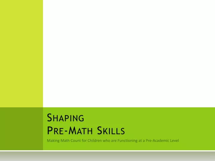 shaping pre math skills