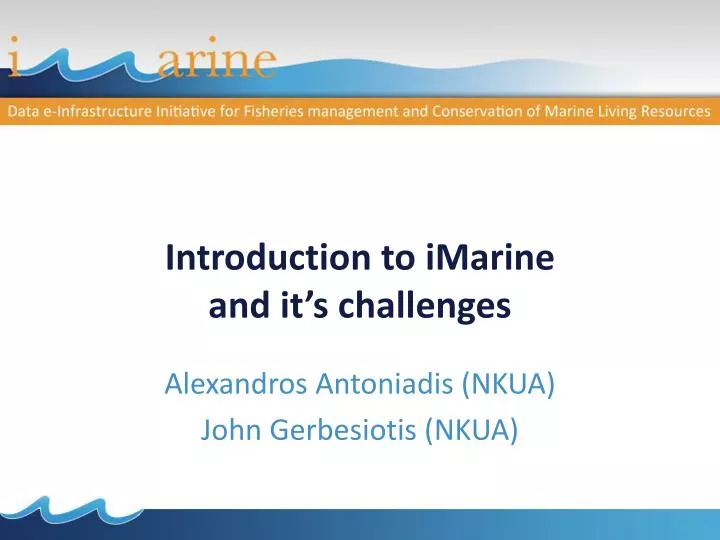 introduction to imarine and it s challenges